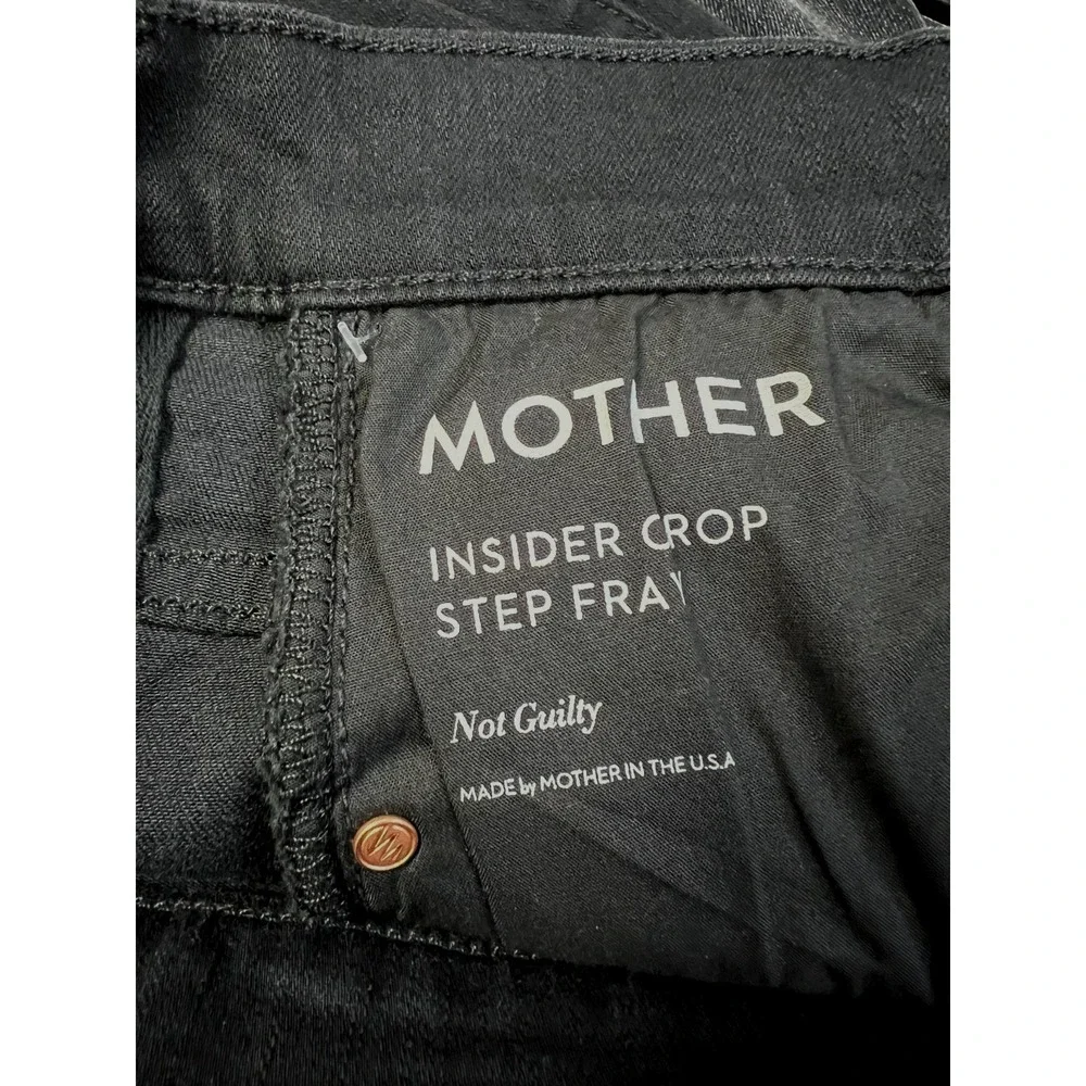 Mother Insider Crop Step Fray Black Not Guilty Narrow Straight Leg High Rise, 26